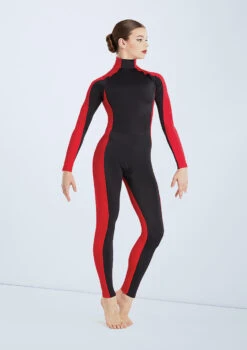 Weissman Destinations 21 Weissman Destinations -Dance Costume Store wn mt11202 weissman two tone colourblock unitard black red front T 96576.1698840494