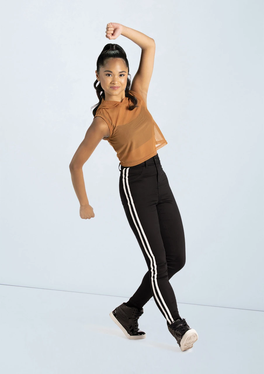 Weissman Sleeveless Cropped Mesh Hoodie 2 Weissman Sleeveless Cropped Mesh Hoodie - Image 2