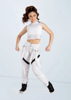 Weissman Sleeveless Cropped Mesh Hoodie 8 Weissman Sleeveless Cropped Mesh Hoodie -Dance Costume Store wn14540 white 68 51055.1694563057