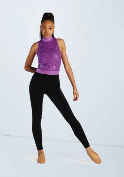 Weissman Sequin Mock Neck Unitard 13 Weissman Sequin Mock Neck Unitard -Dance Costume Store wn15251 electric purple 35 59408.1698823683