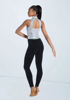 Weissman Sequin Mock Neck Unitard 12 Weissman Sequin Mock Neck Unitard -Dance Costume Store wn15251 silver 36 77794.1694473996