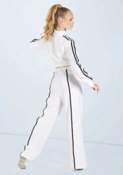 Weissman French Terry Split-Front Pants -Dance Costume Store wn15426 white 68 77415.1694694085