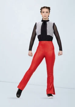 Weissman Vegan Leather Side-Split Pants 9 Weissman Vegan Leather Side-Split Pants -Dance Costume Store wn15511 red 15 t 55865.1698824360