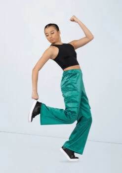 Weissman Satin Cargo Pants 7 Weissman Satin Cargo Pants -Dance Costume Store wn15520 jade 087 95846.1694696011