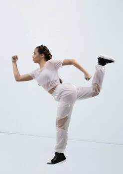 Weissman Mesh Oversized Tee 7 Weissman Mesh Oversized Tee -Dance Costume Store wn15540 white 11 t 30815.1698824359