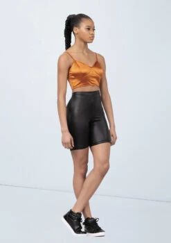 Weissman Satin Crop Top -Dance Costume Store wn15546 copper 15 t 33216.1698825487