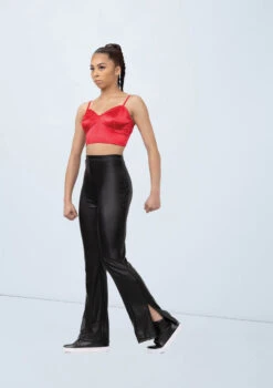 Weissman Satin Crop Top -Dance Costume Store wn15546 red 38 11186.1694697893