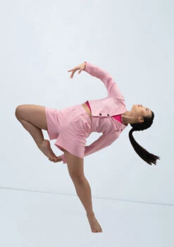 Weissman Cropped Suit Blazer -Dance Costume Store wn15555 pink 151 48458.1694697937