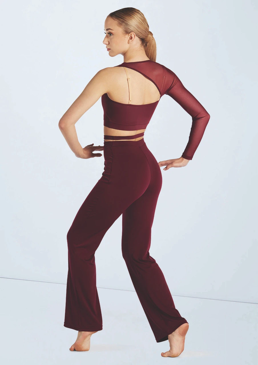 Weissman Asymmetric Mesh Sleeve Crop 4 Weissman Asymmetric Mesh Sleeve Crop - Image 4