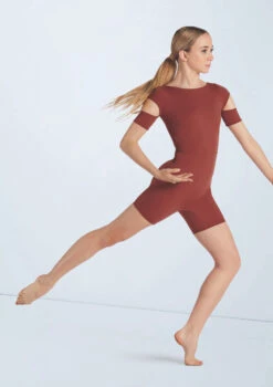 Weissman Cutout Sleeve Biketard 9 Weissman Cutout Sleeve Biketard -Dance Costume Store wn15601 paprika 22 79008.1694698449