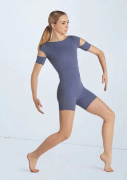 Weissman Cutout Sleeve Biketard 11 Weissman Cutout Sleeve Biketard -Dance Costume Store wn15601 slate blue 22661 89166.1694698449