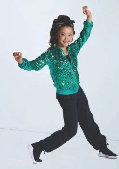 Weissman Ultra Sparkle Bomber Jacket -Dance Costume Store wn16346 emerald 1065 15284.1694919668