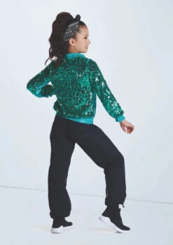 Weissman Ultra Sparkle Bomber Jacket -Dance Costume Store wn16346 emerald 1066 16219.1694919668
