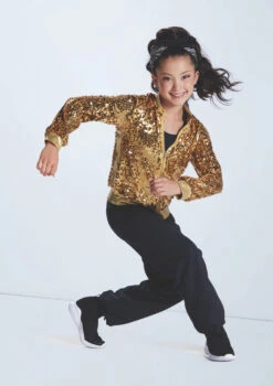 Weissman Ultra Sparkle Bomber Jacket -Dance Costume Store wn16346 gold 1068 54335.1694919668