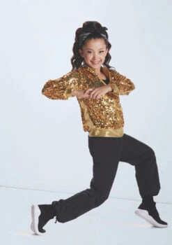 Weissman Ultra Sparkle Bomber Jacket -Dance Costume Store wn16346 gold 1069 99974.1694919668