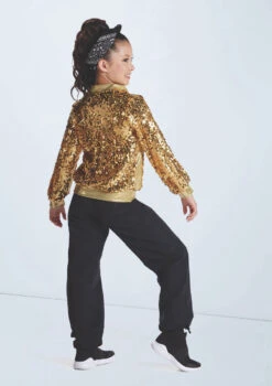 Weissman Ultra Sparkle Bomber Jacket -Dance Costume Store wn16346 gold 1070 43207.1694919669