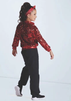 Weissman Ultra Sparkle Bomber Jacket -Dance Costume Store wn16346 red 1075 58653.1694919668