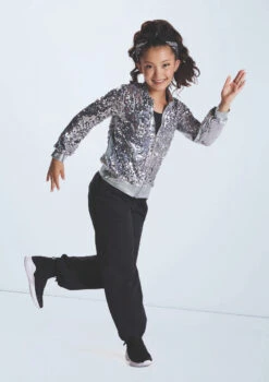 Weissman Ultra Sparkle Bomber Jacket -Dance Costume Store wn16346 silver 1076 69115.1694919668